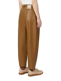 Nappa Leather Look Jersey Trousers