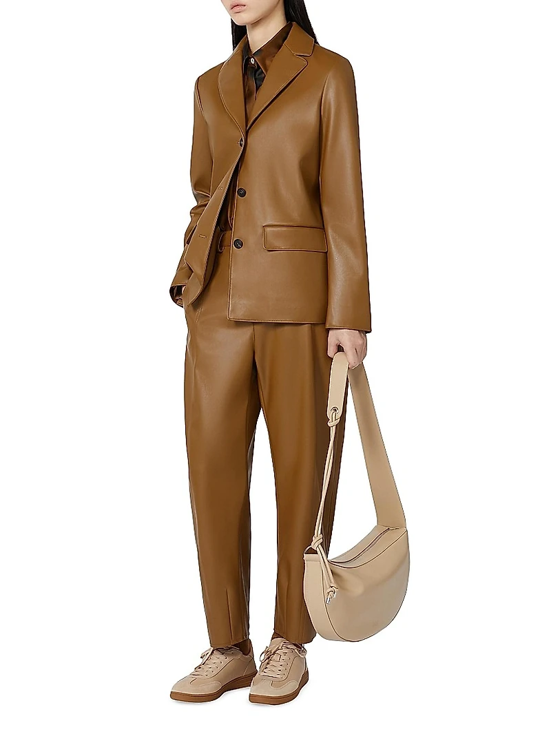 Nappa Leather Look Jersey Trousers