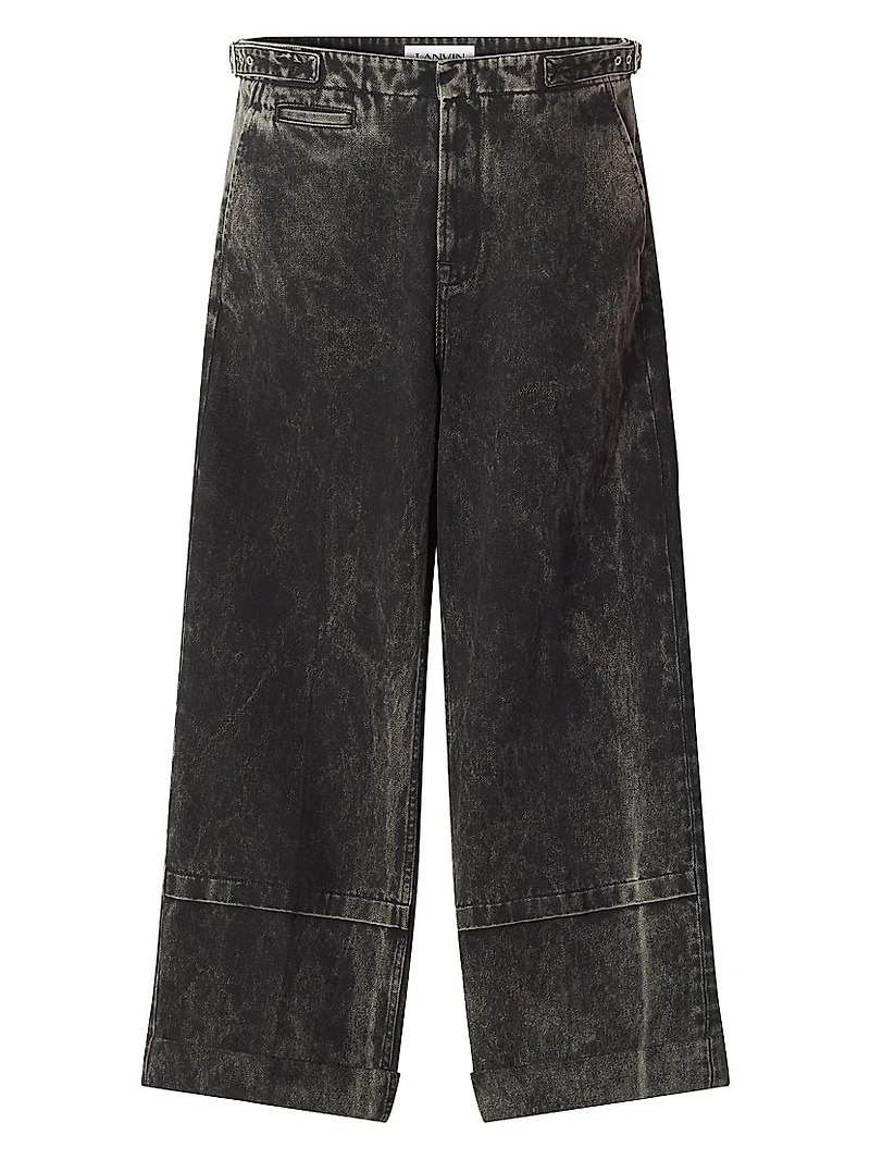 Loose Fit Washed Denim Jeans
