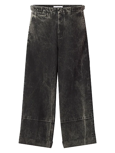 Loose Fit Washed Denim Jeans