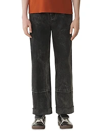 Loose Fit Washed Denim Jeans