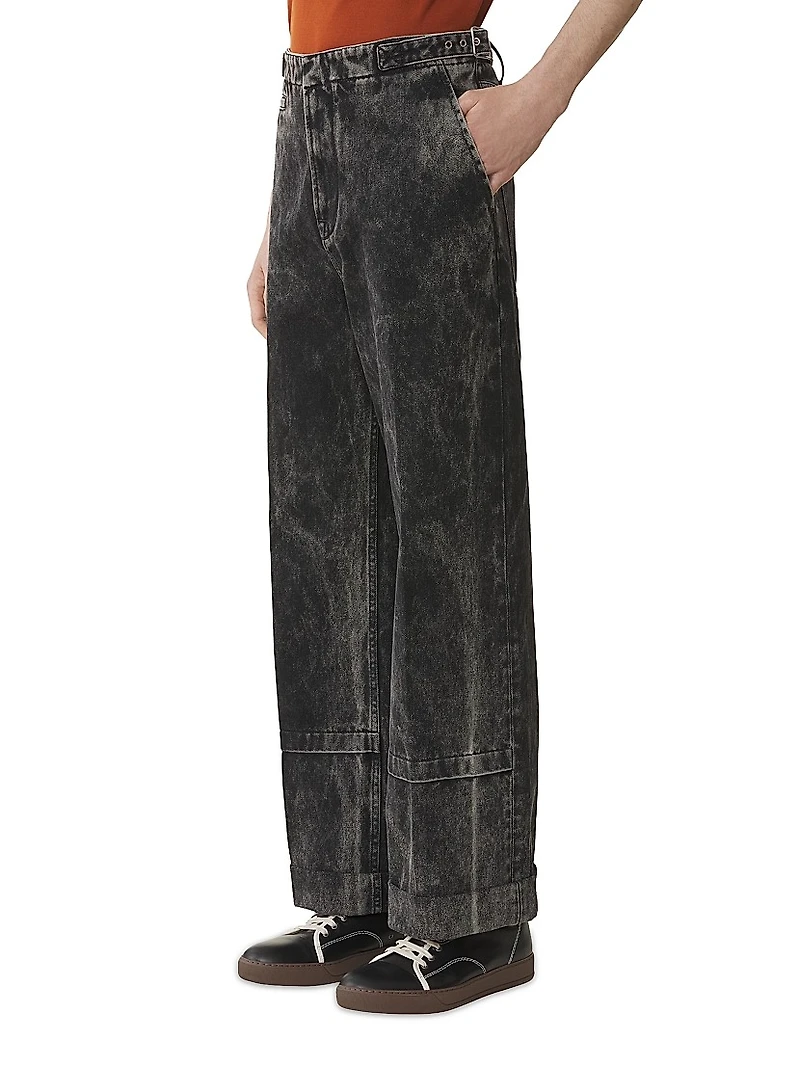 Loose Fit Washed Denim Jeans
