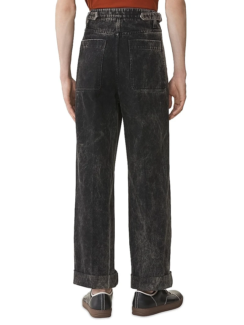 Loose Fit Washed Denim Jeans