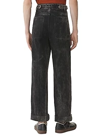 Loose Fit Washed Denim Jeans