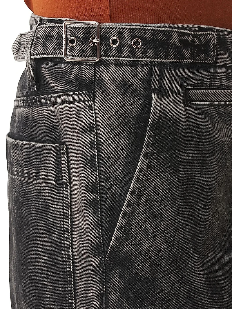 Loose Fit Washed Denim Jeans