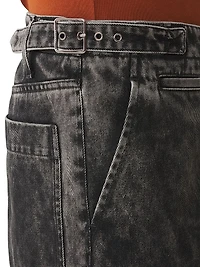 Loose Fit Washed Denim Jeans