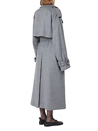 Pinstriped Trench Coat Pure Wool