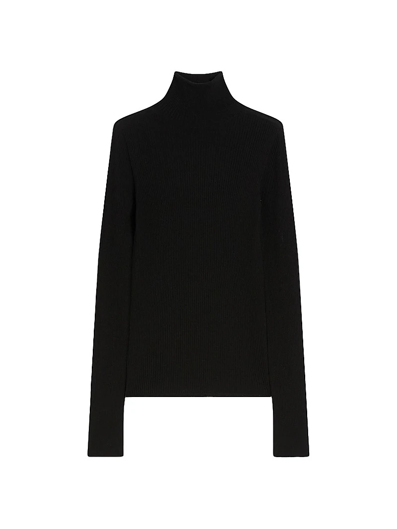 Wool Mock Polo Neck Sweater