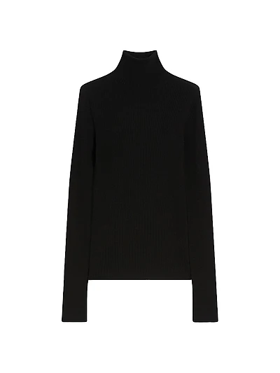 Wool Mock Polo Neck Sweater