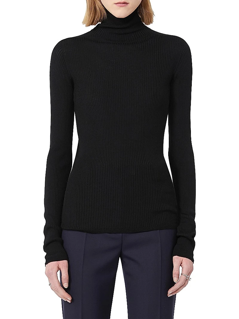 Wool Mock Polo Neck Sweater