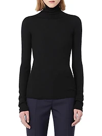 Wool Mock Polo Neck Sweater