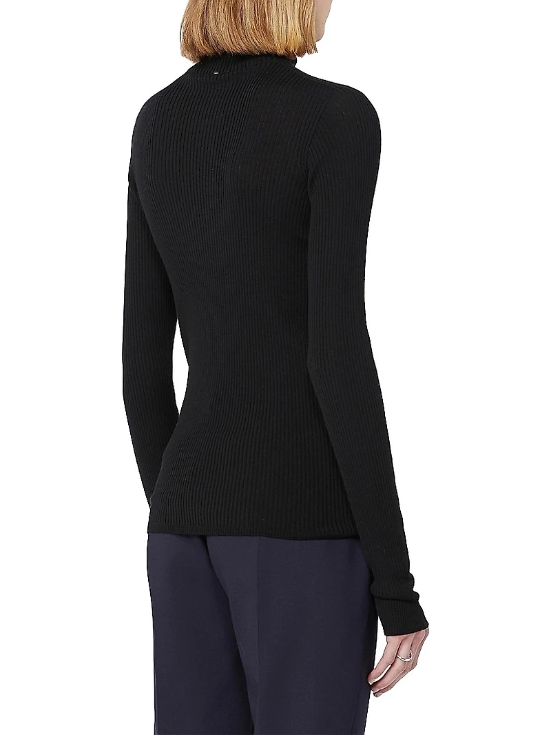 Wool Mock Polo Neck Sweater