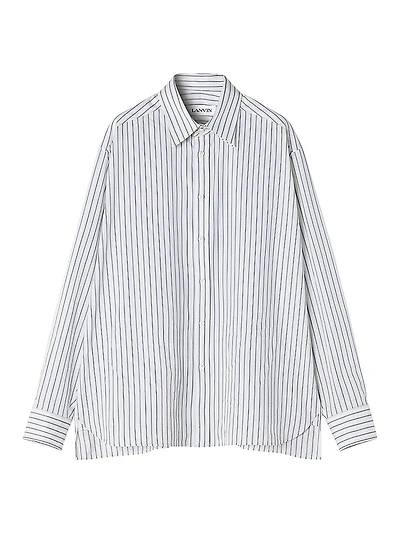 Oversized Striped Cotton Poplin Shirt