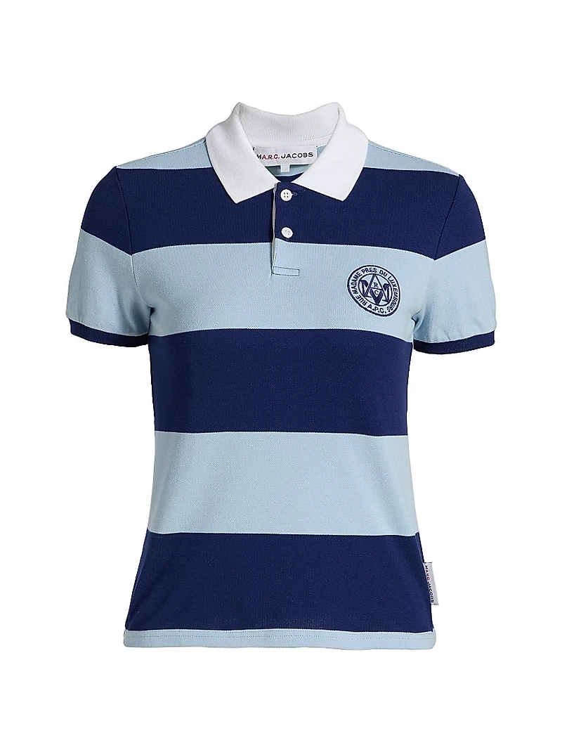 Striped Stretch Cotton Shrunken-Fit Polo Shirt