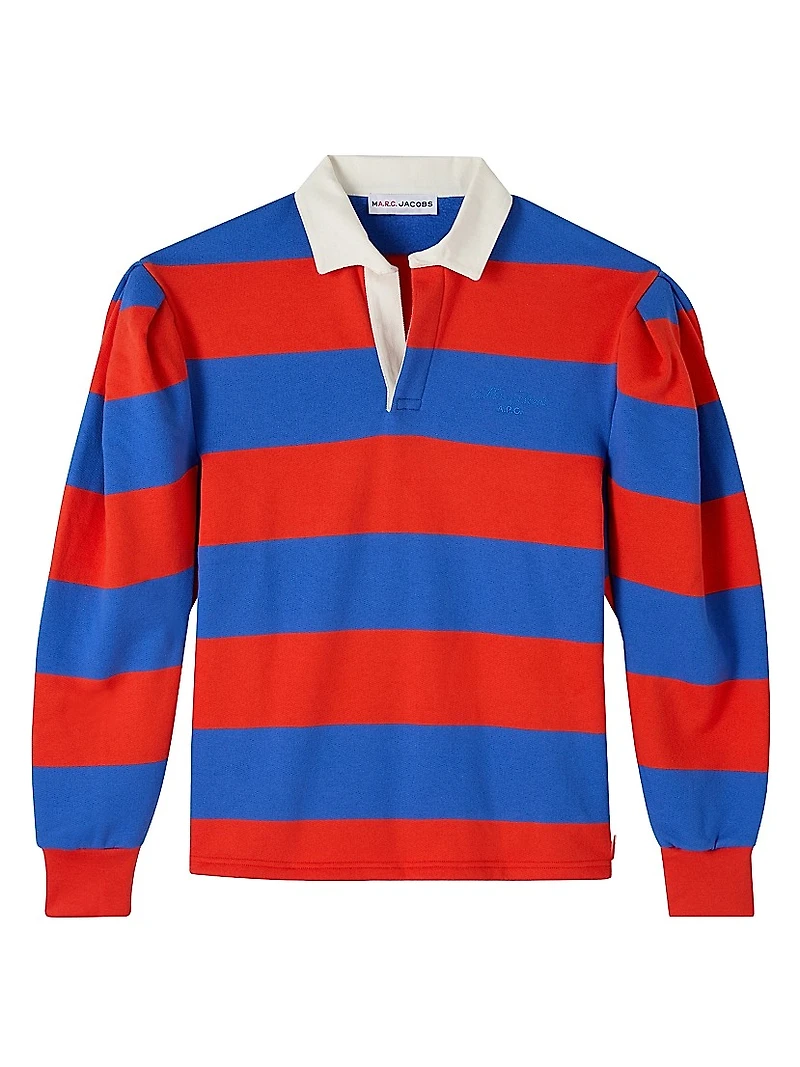 Striped Oversized-Fit Polo Shirt