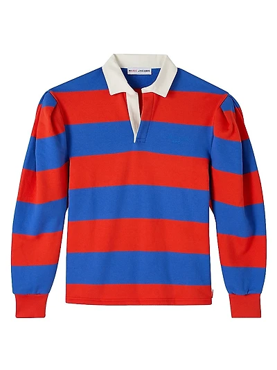 Striped Oversized-Fit Polo Shirt