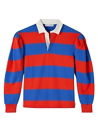 Striped Oversized-Fit Polo Shirt