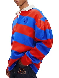 Striped Oversized-Fit Polo Shirt