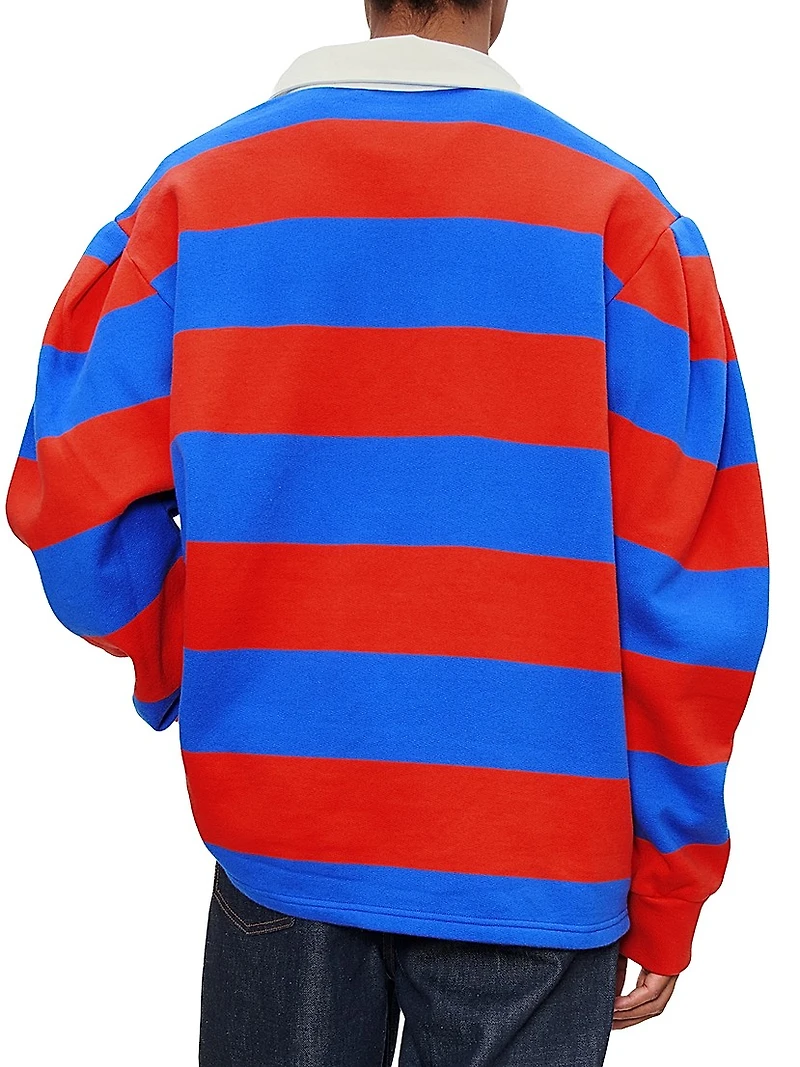 Striped Oversized-Fit Polo Shirt