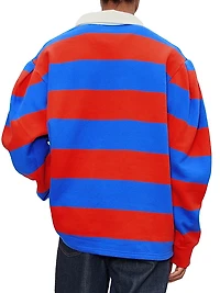 Striped Oversized-Fit Polo Shirt