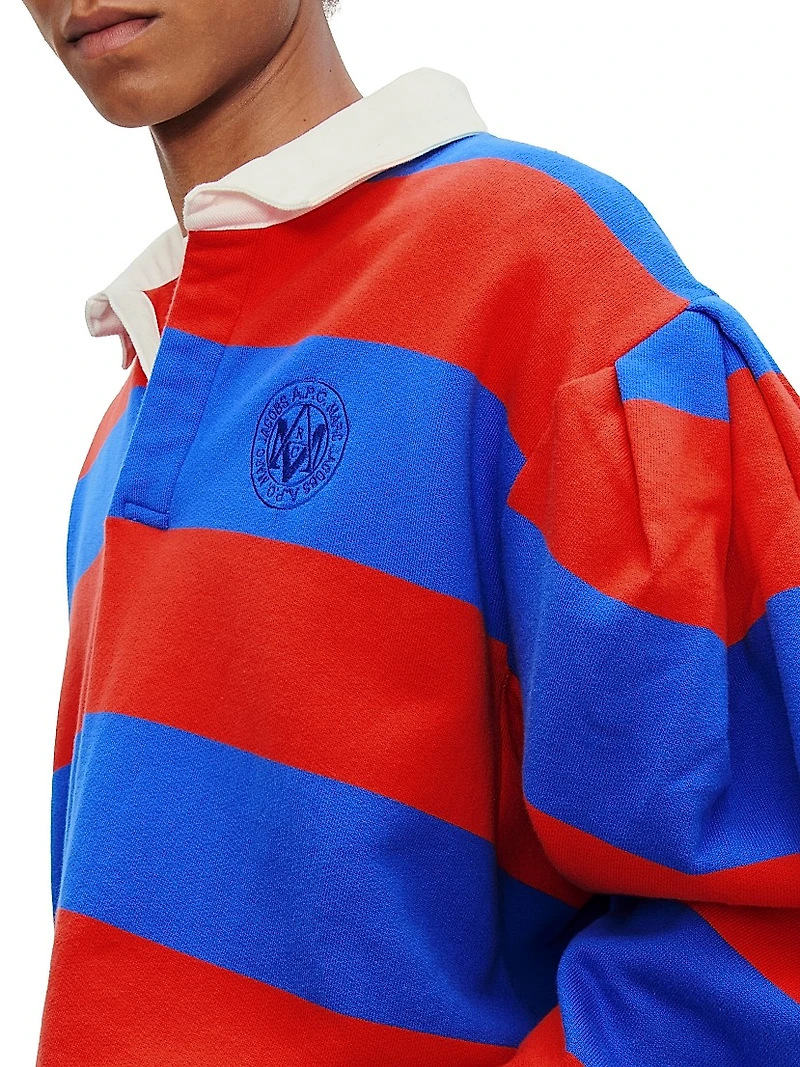 Striped Oversized-Fit Polo Shirt