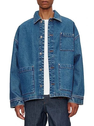 Logo Patch Letter Denim Jacket