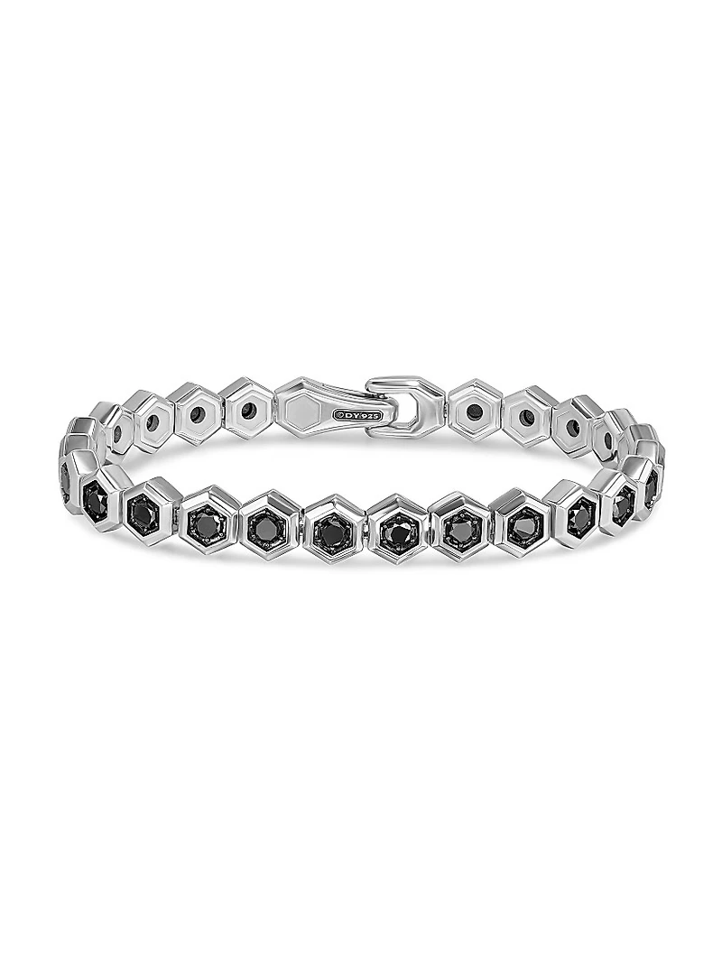 Hex Pavé Tennis Bracelet Sterling Silver