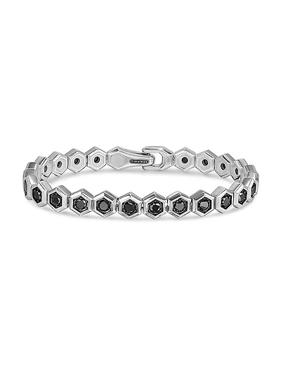 Hex Pavé Tennis Bracelet Sterling Silver