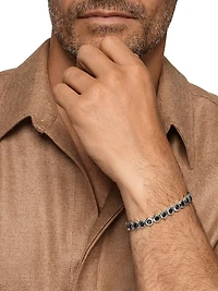 Hex Pavé Tennis Bracelet Sterling Silver