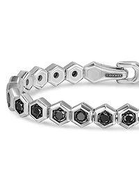 Hex Pavé Tennis Bracelet Sterling Silver