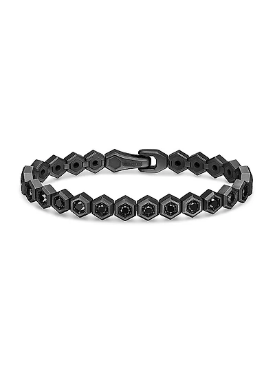 Hex Pavé Tennis Bracelet Black Titanium
