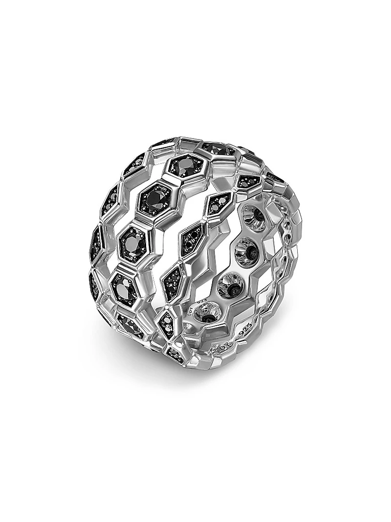 Hex Stack Ring Sterling Silver