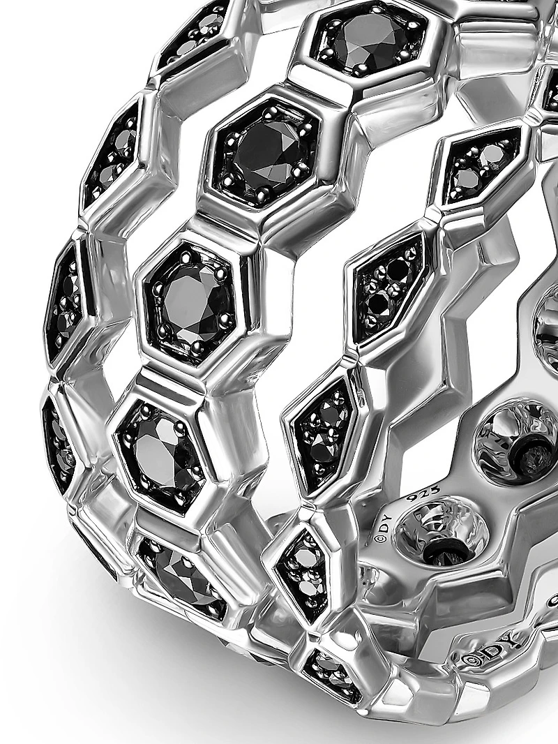 Hex Stack Ring Sterling Silver