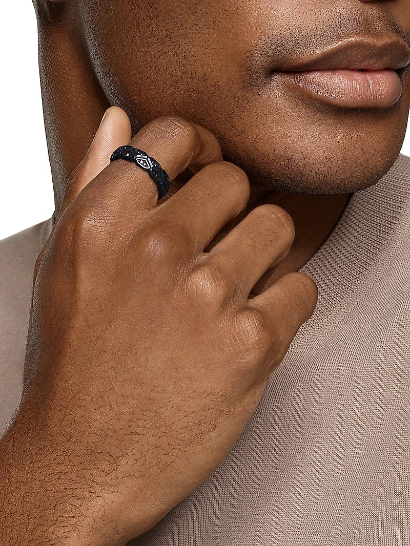 Hex Band Ring Black Titanium
