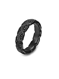 Hex Band Ring Black Titanium
