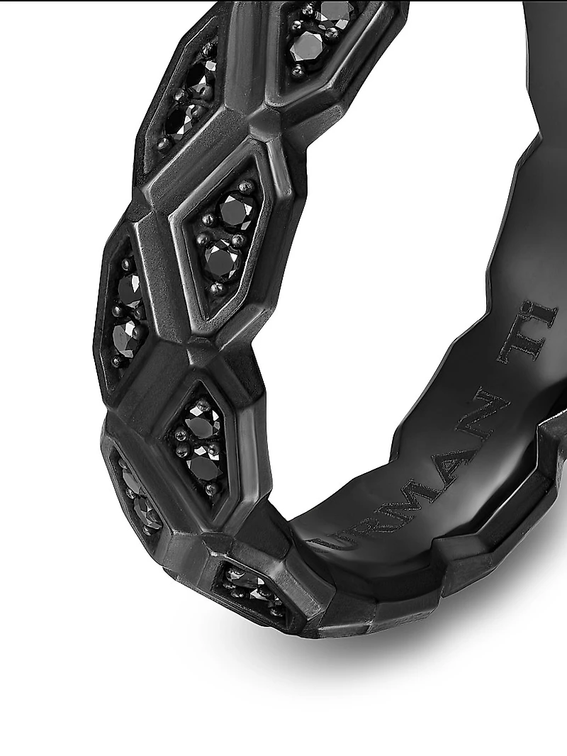 Hex Band Ring Black Titanium