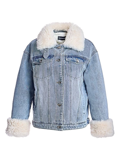 Fur Trimmed Denim Jacket
