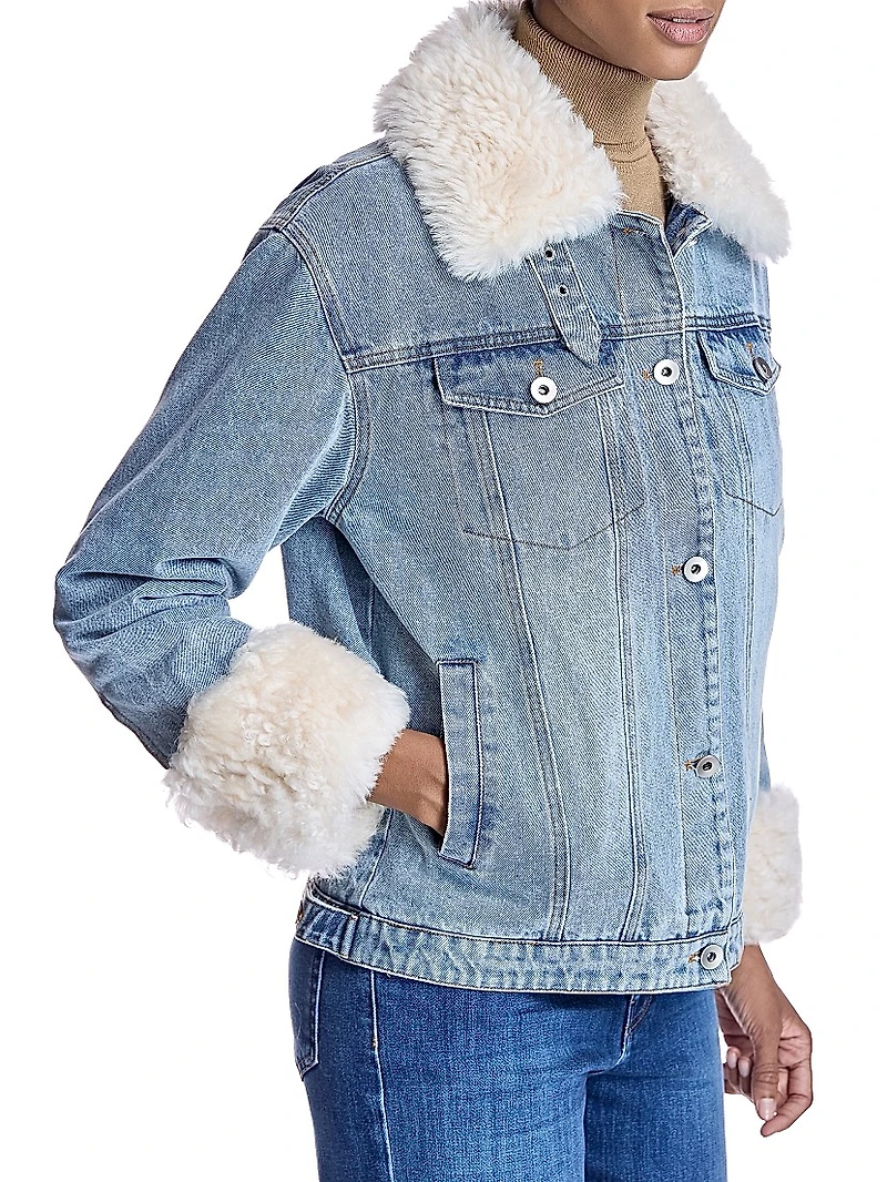 Fur Trimmed Denim Jacket
