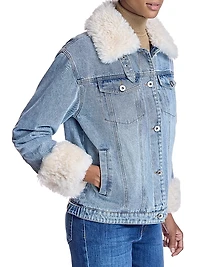 Fur Trimmed Denim Jacket