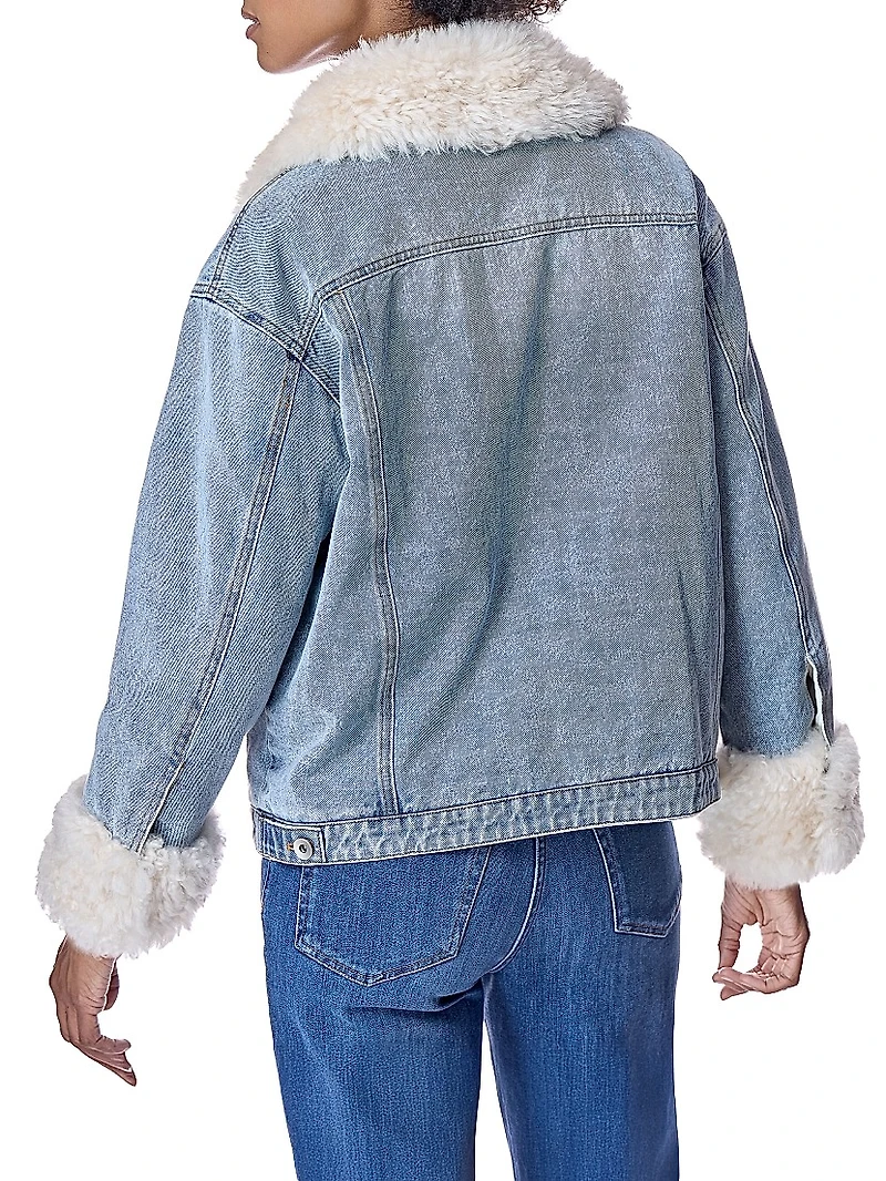 Fur Trimmed Denim Jacket