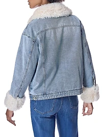 Fur Trimmed Denim Jacket
