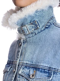 Fur Trimmed Denim Jacket