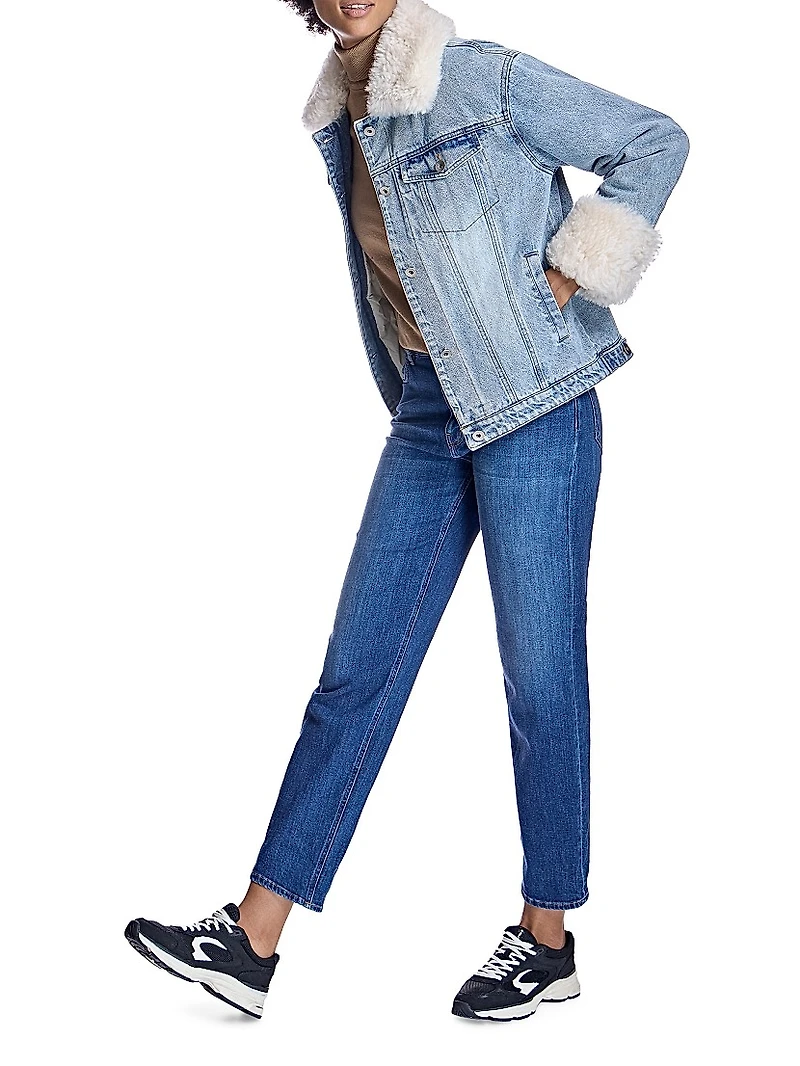 Fur Trimmed Denim Jacket