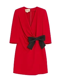 Cady Couture Short Dress with Faille Bow