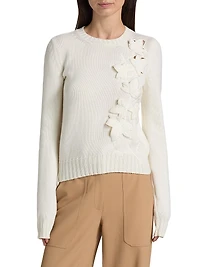 Laser-Cut Ivy Virgin-Wool Sweater