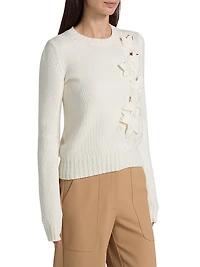 Laser-Cut Ivy Virgin-Wool Sweater