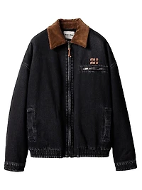 Black Denim Blouson Jacket