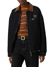 Black Denim Blouson Jacket
