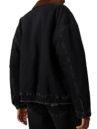 Black Denim Blouson Jacket