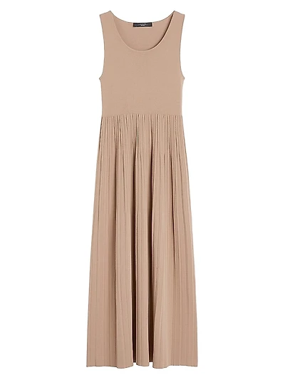 Plissé Pleated Viscose Crepe Dress